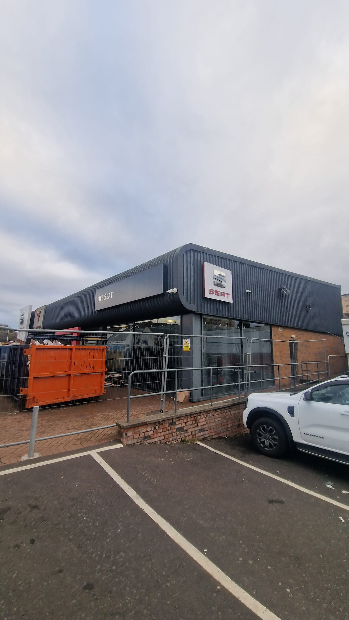Commercial premises during painting and refurbishment work